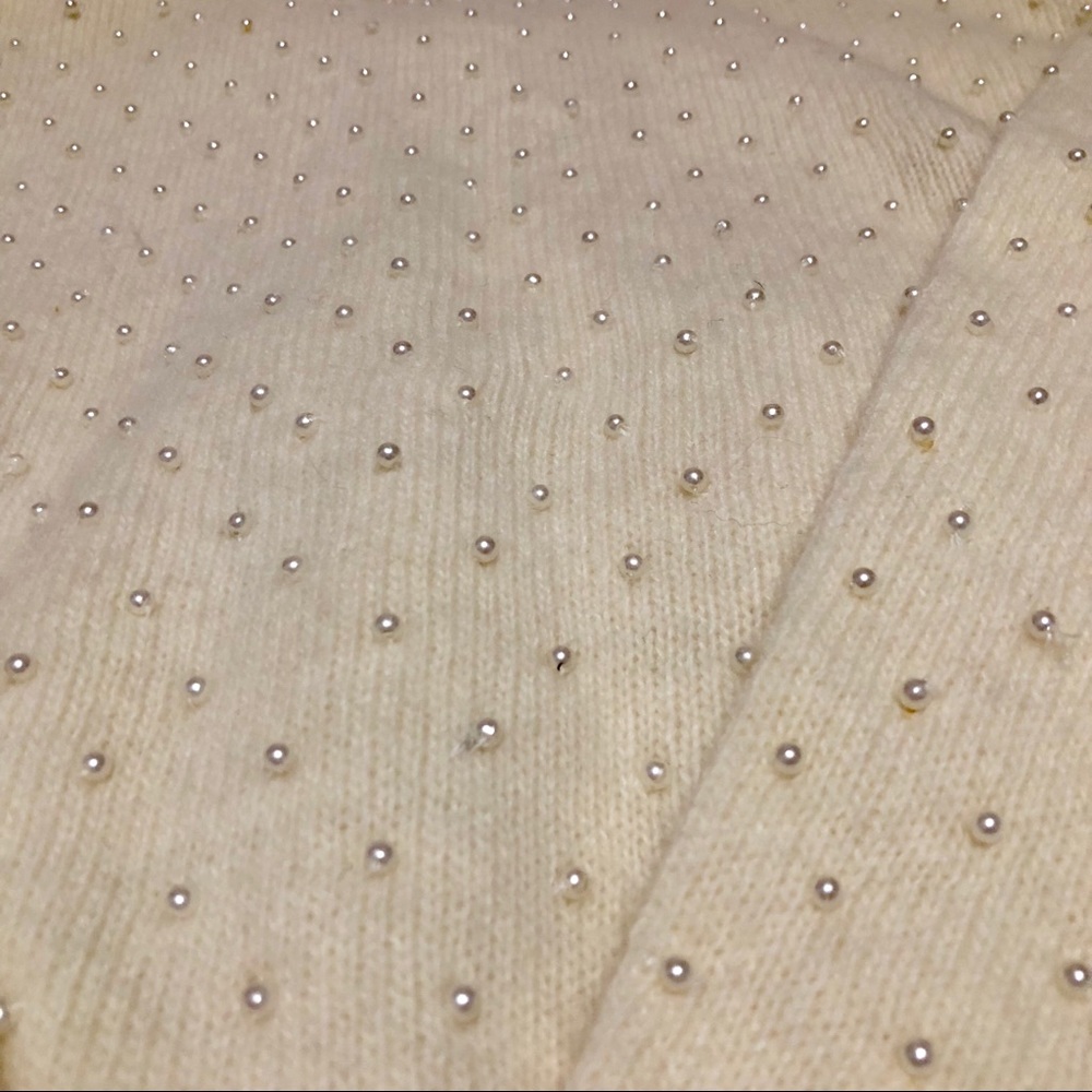Vintage Lord & Taylor Fuzzy Pearl Sweater - Picture 2 of 6